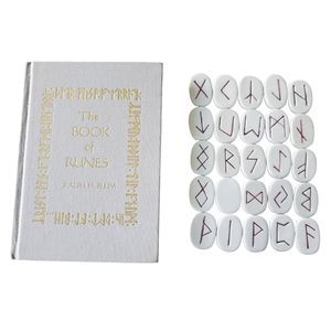 The Book Of Runes Ralph Blum 1993 10th Anniversary Edition 25 Rune Stones Bag